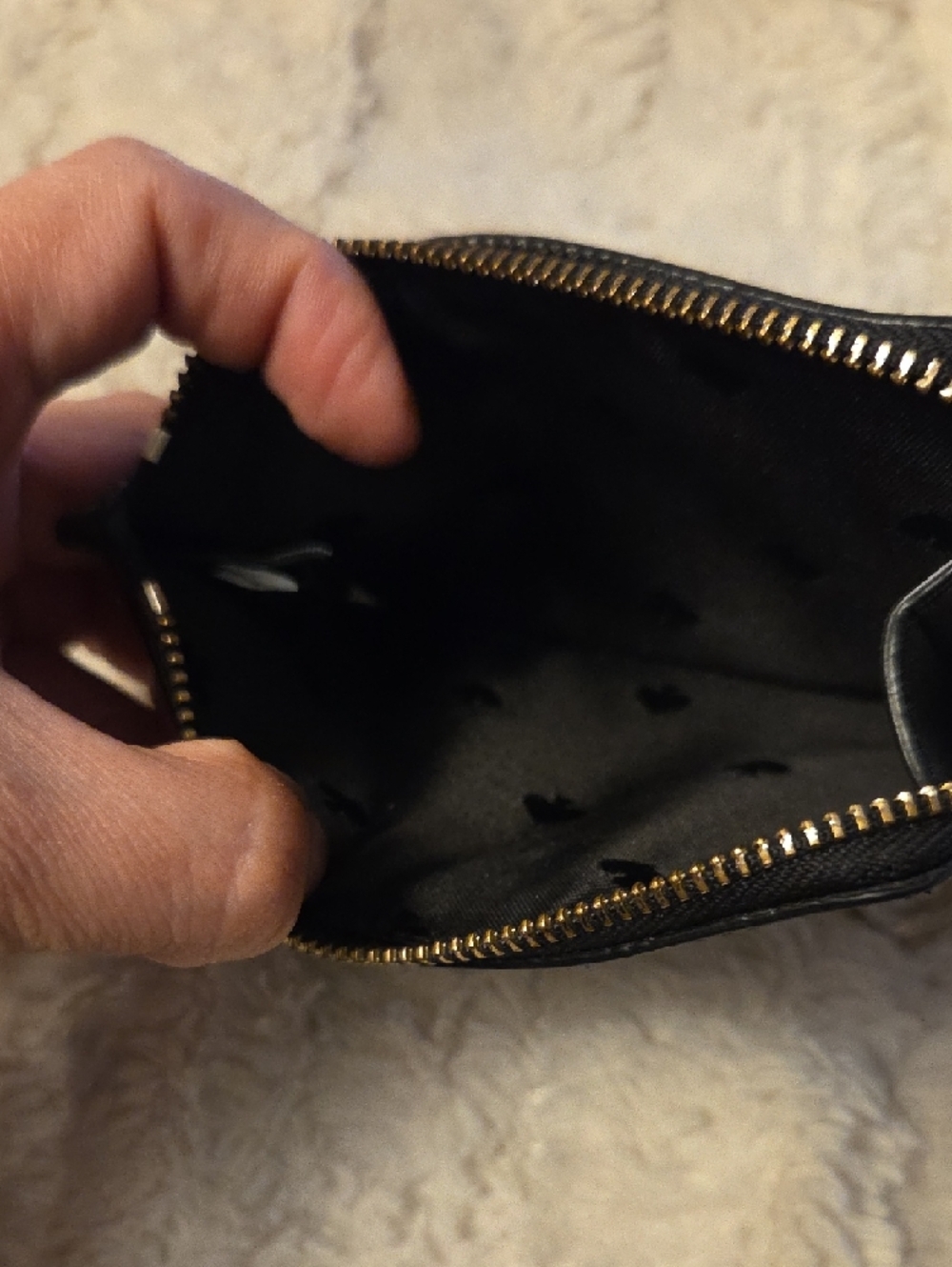 kate spade Black Leather Zip Keyring Card Case - Picture 6 of 10